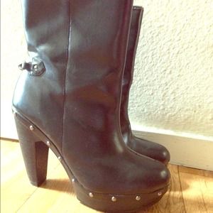 Black studded booties