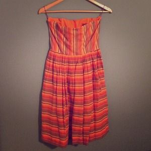 Heidi Merrick Southwestern Linen Strapless Dress 2