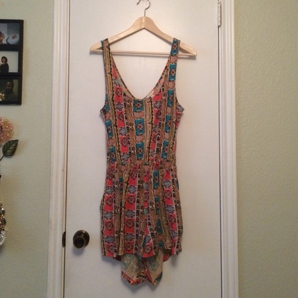 Aztec Bow Back Romper