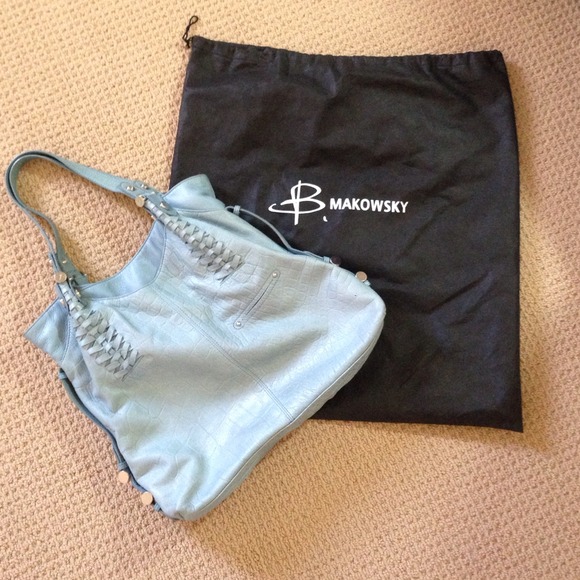 b. makowsky Handbags - HP🎉Blue B. Makowsky Leather Tote
