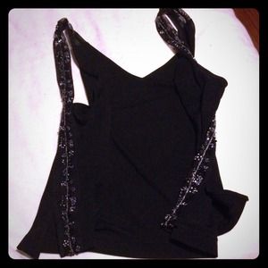 BCBG Max Azria Black Beaded Tank