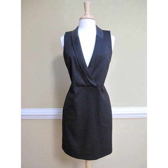 DRESS - Blazer Shift Dress with Faux Leather Lapel