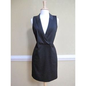 DRESS - Blazer Shift Dress with Faux Leather Lapel