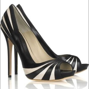 Alexander McQueen black and white striped pumps!