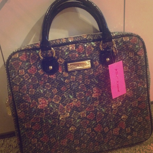 Betsey Johnson laptop case / carrier black sequin