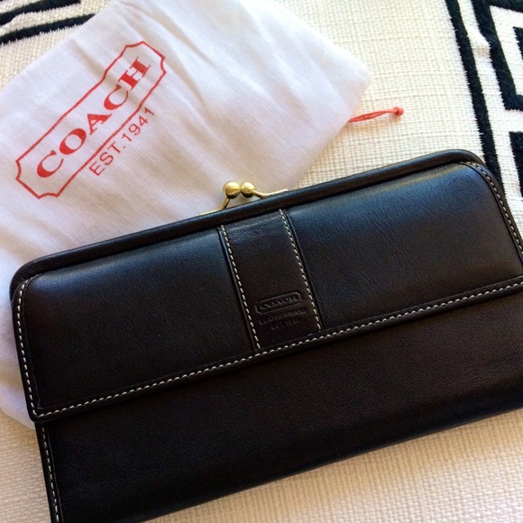 Coach- Black Slim Envelope Wallet