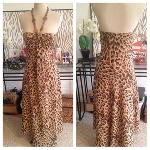 Adrianna Papell Leopard Print Maxi Dress