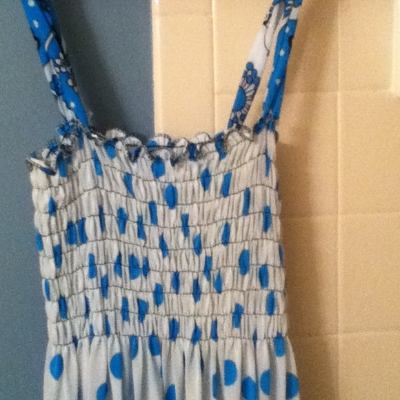 Blue polka dot/flower dress - Picture 2 of 3