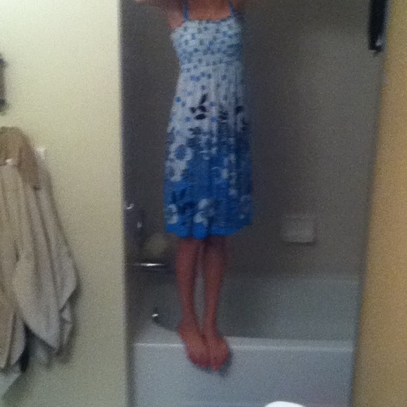 Blue polka dot/flower dress - Picture 3 of 3