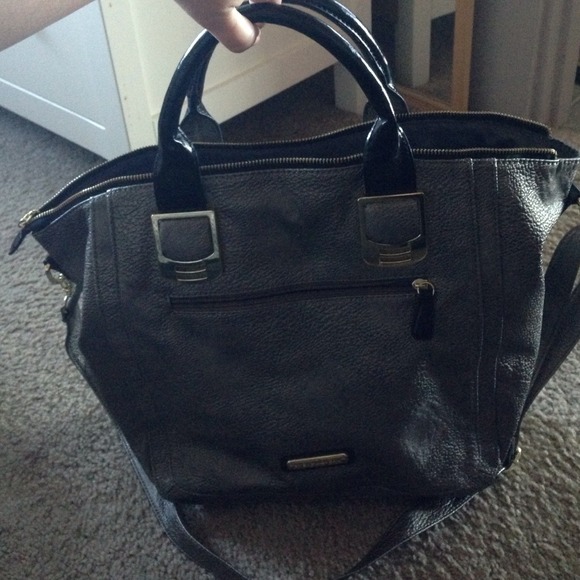 Steve Madden silver and black tote - Picture 1 of 2
