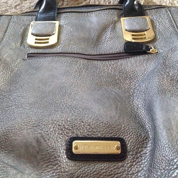 Steve Madden silver and black tote - Picture 2 of 2