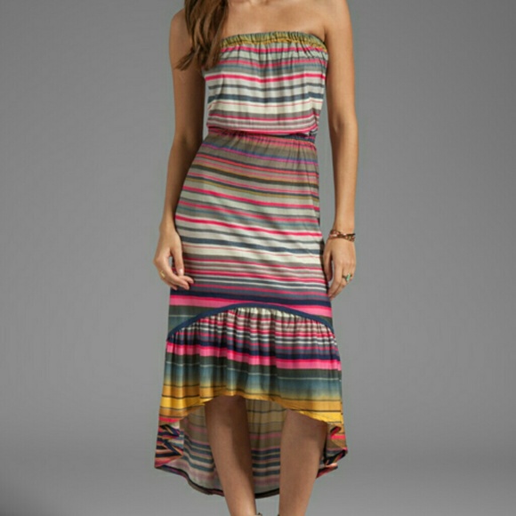 Anthropologie Dresses & Skirts - FAB LaMade Striped Bandeau Hi Lo Dress