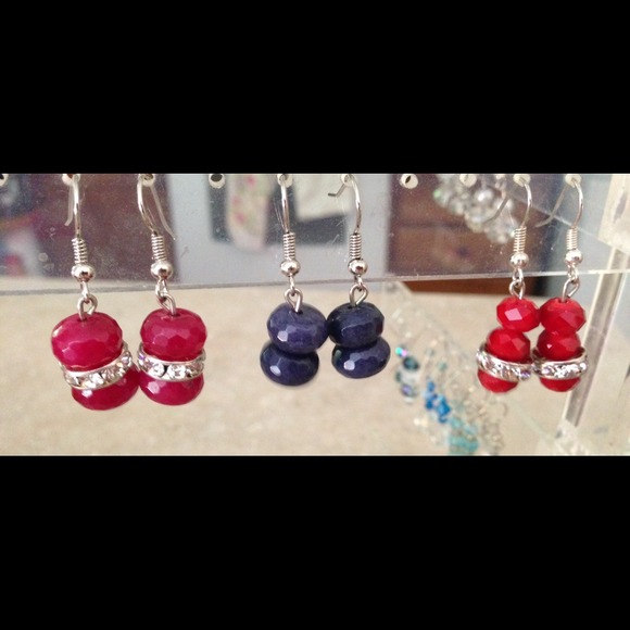 Handmade earrings jade stone