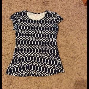 Iris blue loopy peplum top.