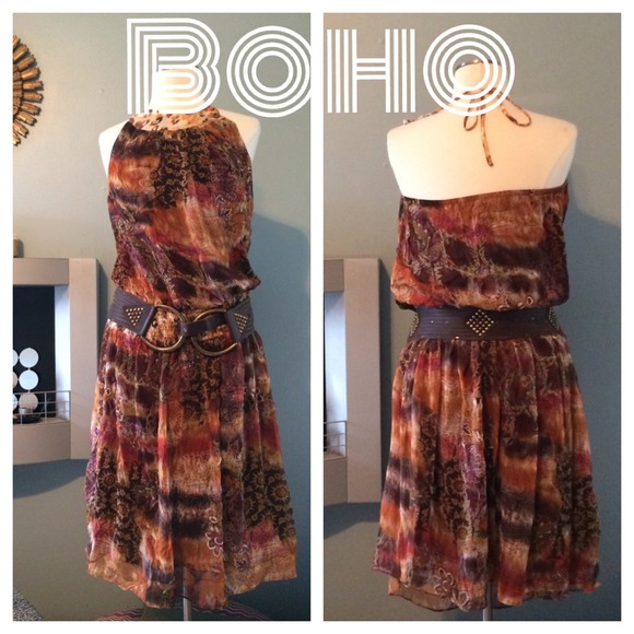 Boho rhapsody silk dress 🌸🌸