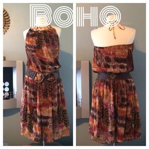 Boho rhapsody silk dress 🌸🌸