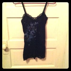Black lace strap top