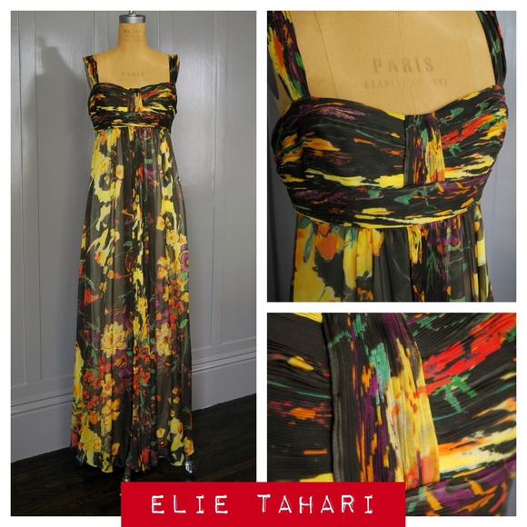 Elie Tahari silk chiffon Maritza dress
