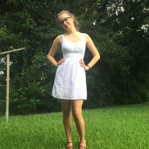 White Dress with Embroidered Detailing