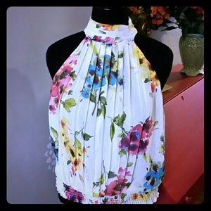 Flower Chiffon Halter Top
