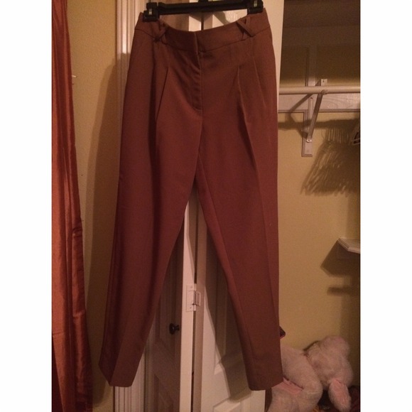 High Waisted Caramel Trousers