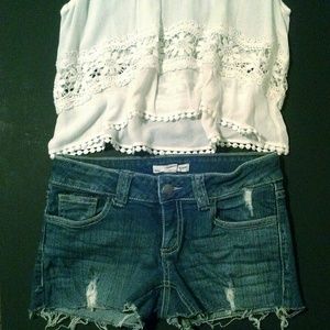 Denim Ripped Shorts