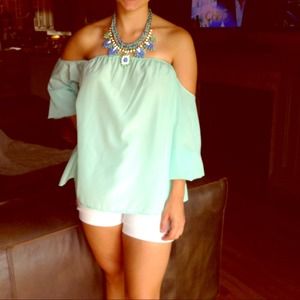 Sea foam green sleeveless top