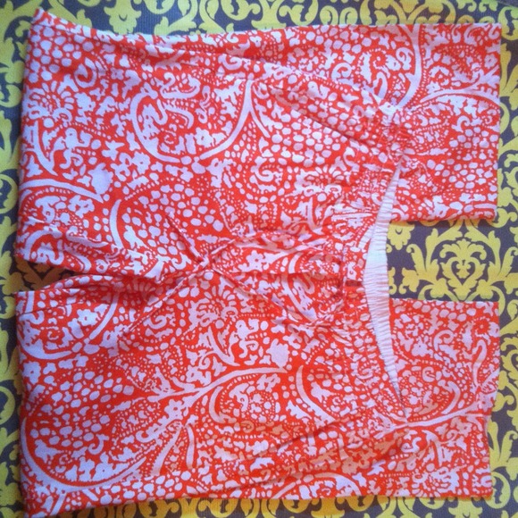 Fun Ann Taylor linen & rayon orange & white pants