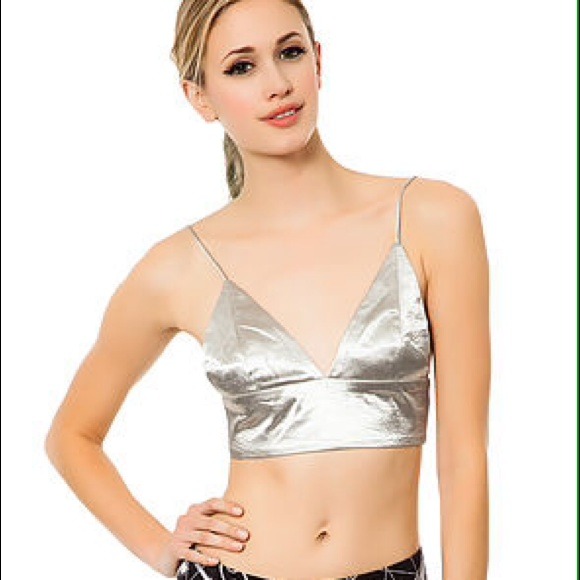 metallic bustier top