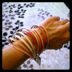 Bangle bundle multi colors pink bracelets