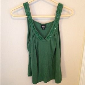 Olive green beaded tank
