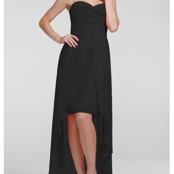 Strapless High Low dress with split front detail