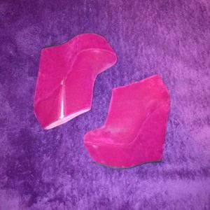 Hot Pink Wedge Heel