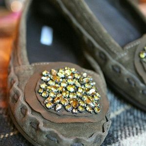 Vera Wang rhinestone mocassins