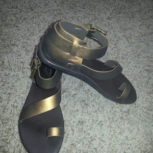 New Donald J. Pliner bronze sandals
