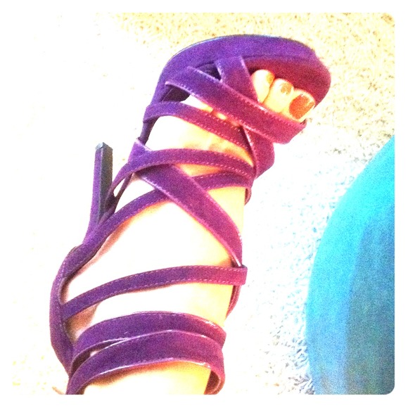 Only tried on purple strappy heels