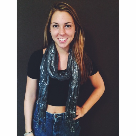 Sparkly Grey Statement Scarf