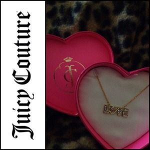 NWT Juicy Couture Pave 'Love' Necklace