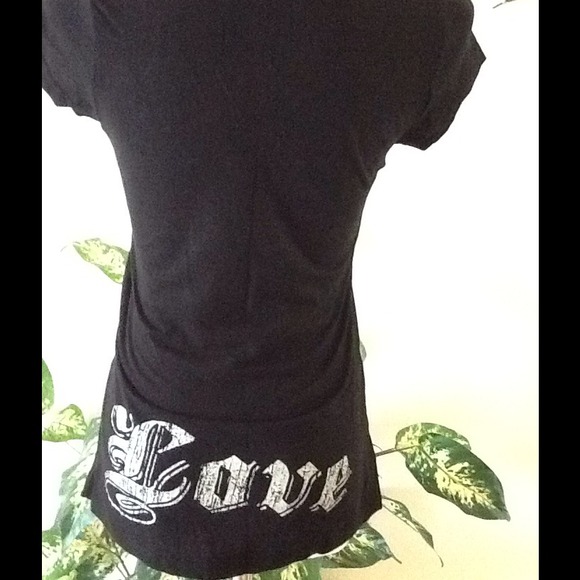 SOLD-"LAYERED WITH LOVE" BLACK CROSS T-SHIRT - Picture 3 of 5