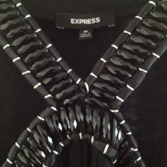 Express Black Dress Beaded Embellishment - Picture 2 of 3