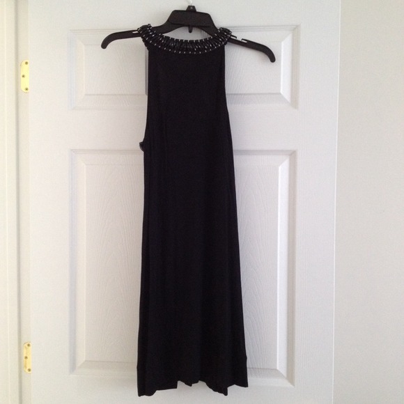 Express Black Dress Beaded Embellishment - Picture 3 of 3