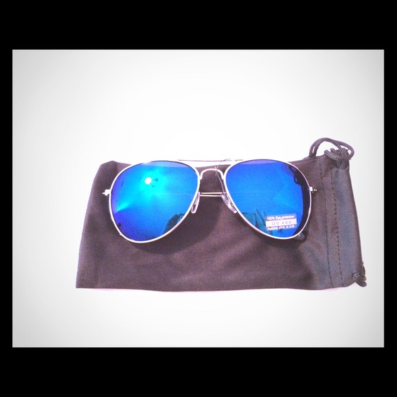 Blue aviator sunglasses