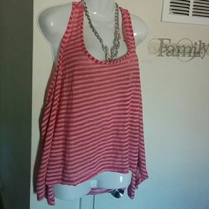 High low stripped coral colors summer shirt