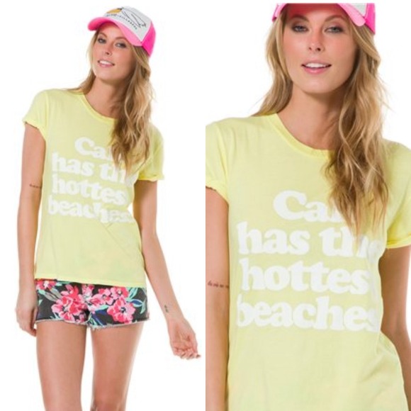 "Cali has the hottest beaches" Yellow Graphic Tee