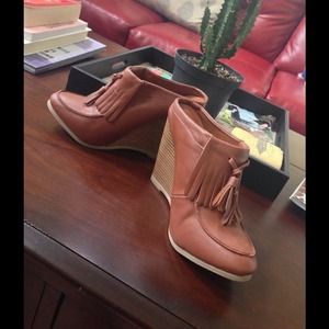 Backless wedge booties