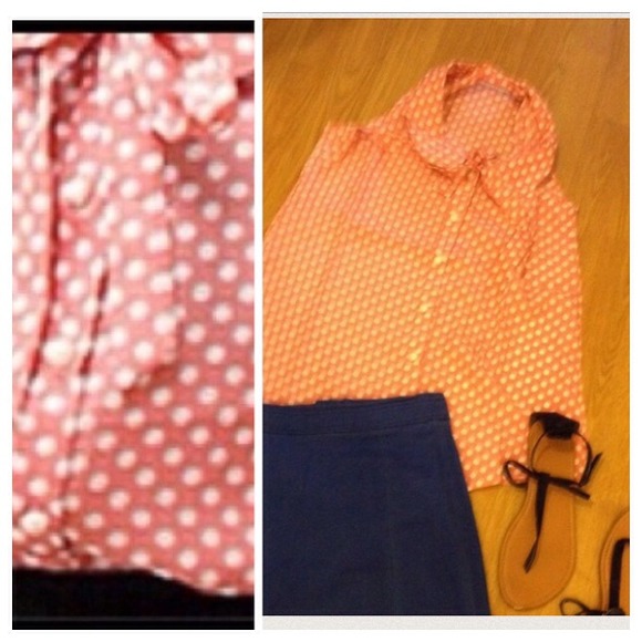 ❤️❤️SOLD ❤️❤️polka dot blouse small