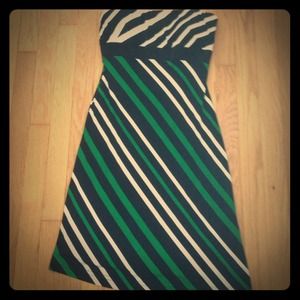 Cache striped, strapless sundress