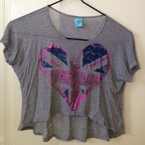 British Flag Heart Crop Top
