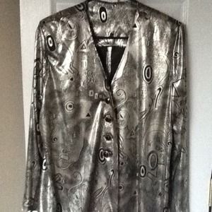 Stunning Long Silver Blazer