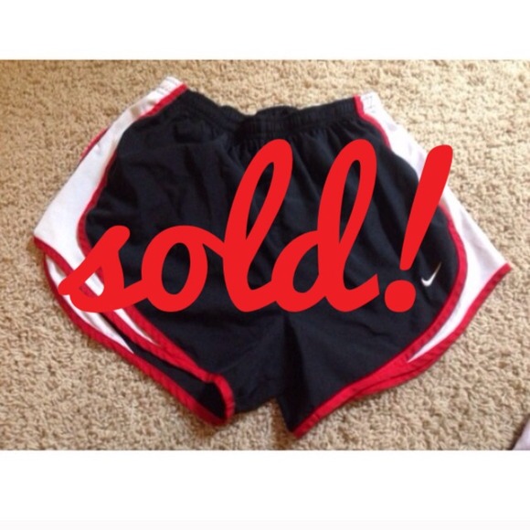 Black and red Nike dri fit running shorts - Picture 1 of 2